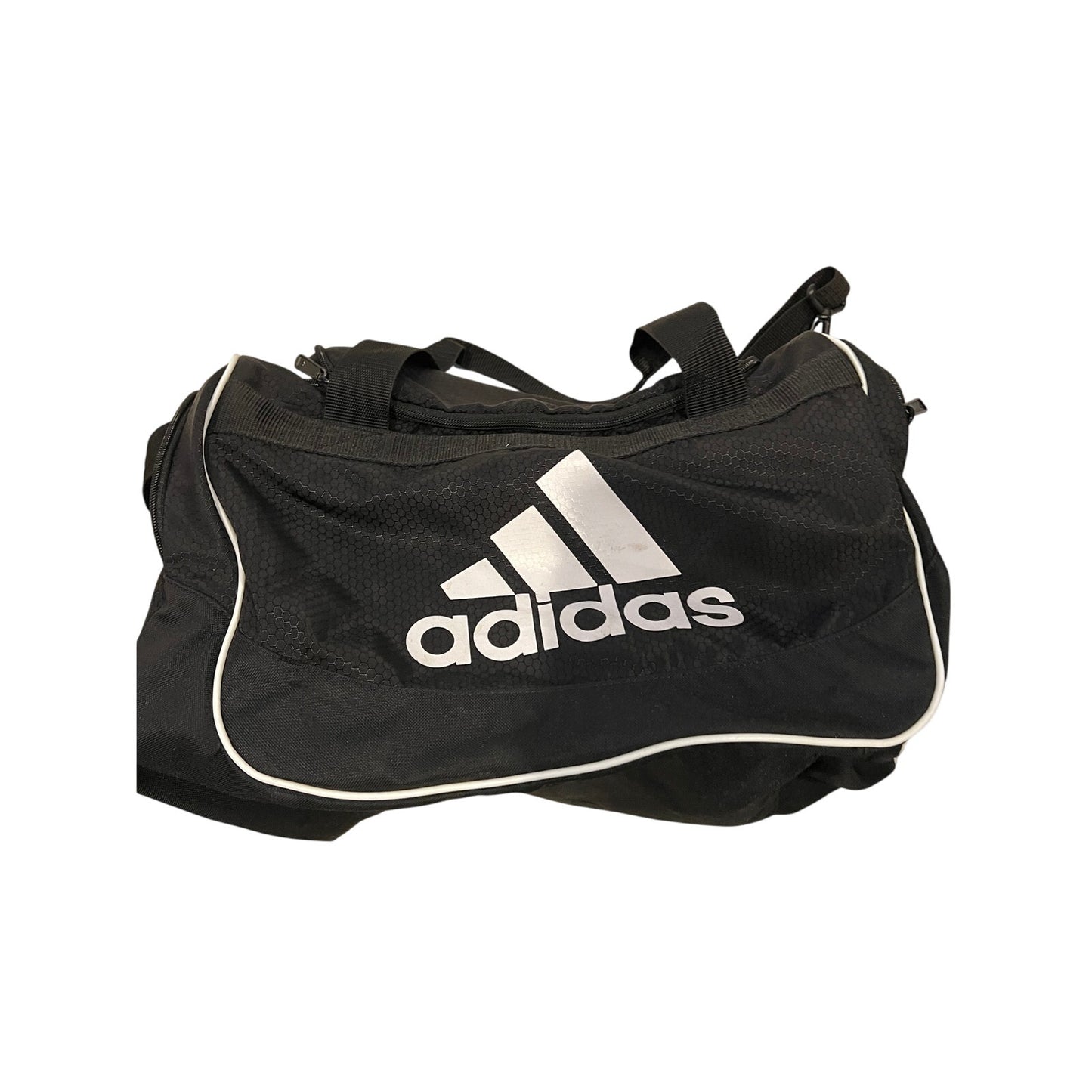 Adidas Defender Small 16"x10"x8" Black White Duffel Gym Bag