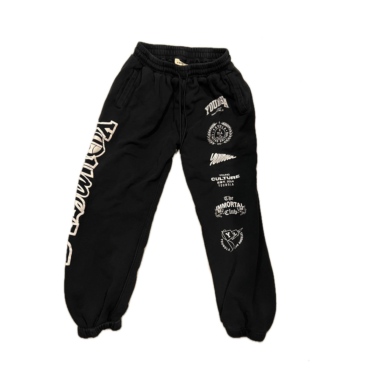 Young LA Black Sweatpants Mens Large w Young LA Logos