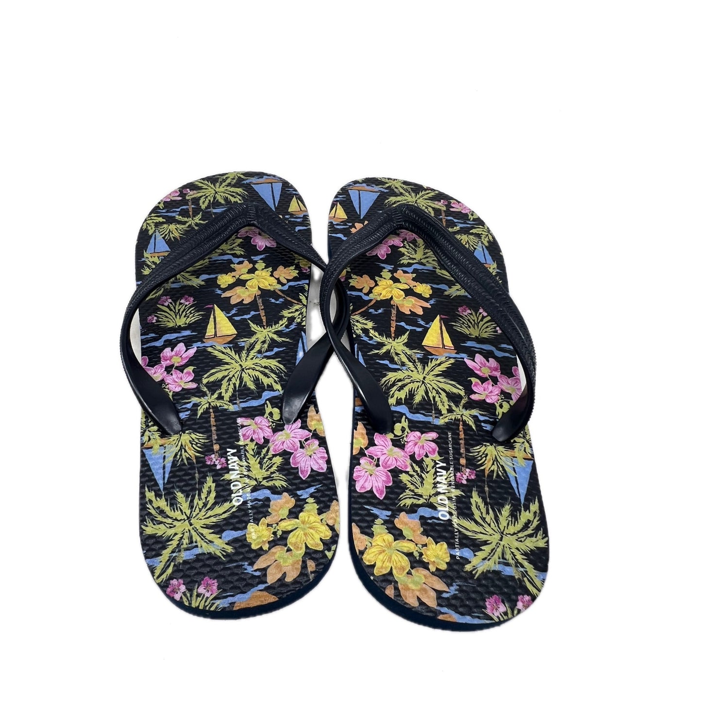 Old Navy Tropic Flower Thong Flip Flop Slides Mens 10.5-11.5
