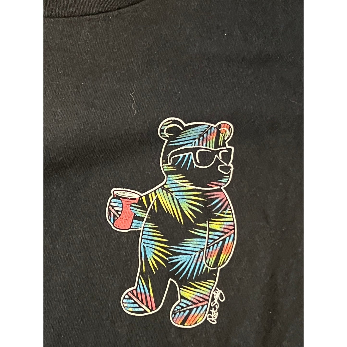 Riot Society Trapical Palms Bear Drinking T-Shirt Mens XL