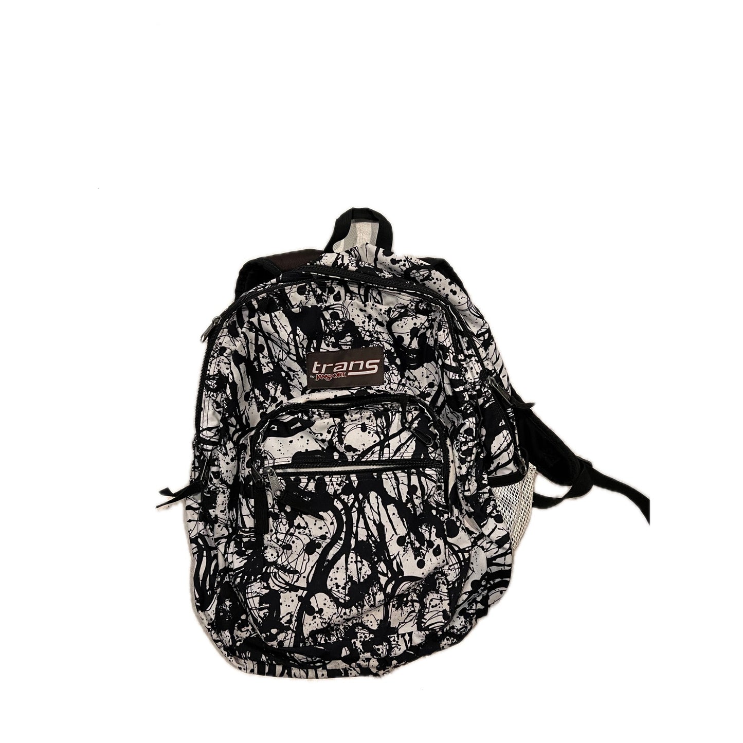 Trans by Jansport Multi section Backpack White Black Inkblot