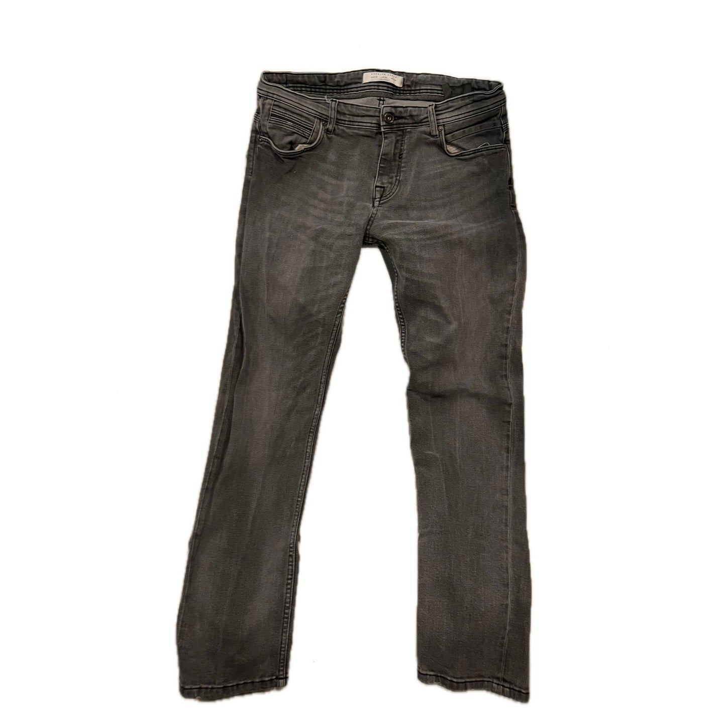 Vaqueros slim de primera calidad para hombre, color negro, talla 34x30