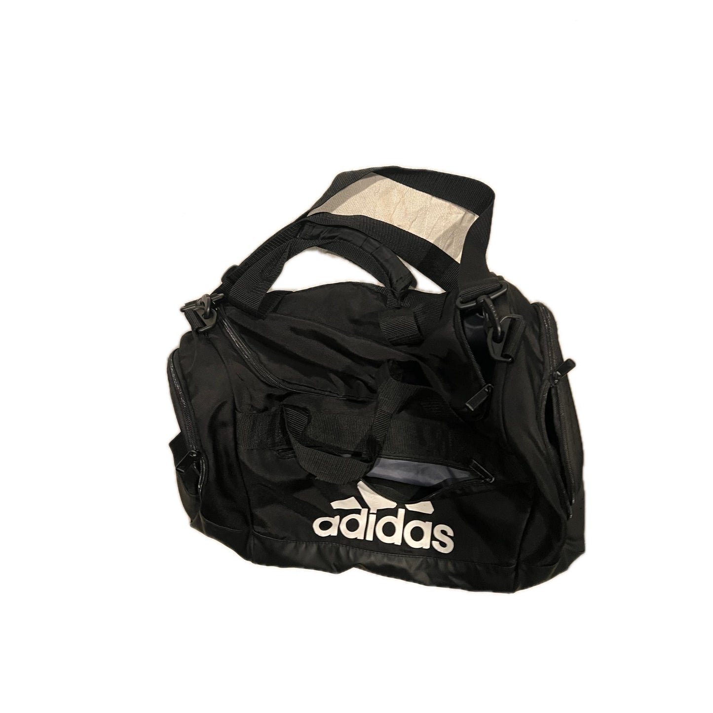 Adidas Defender Small White Black Gym Bag 18"x10"x10"