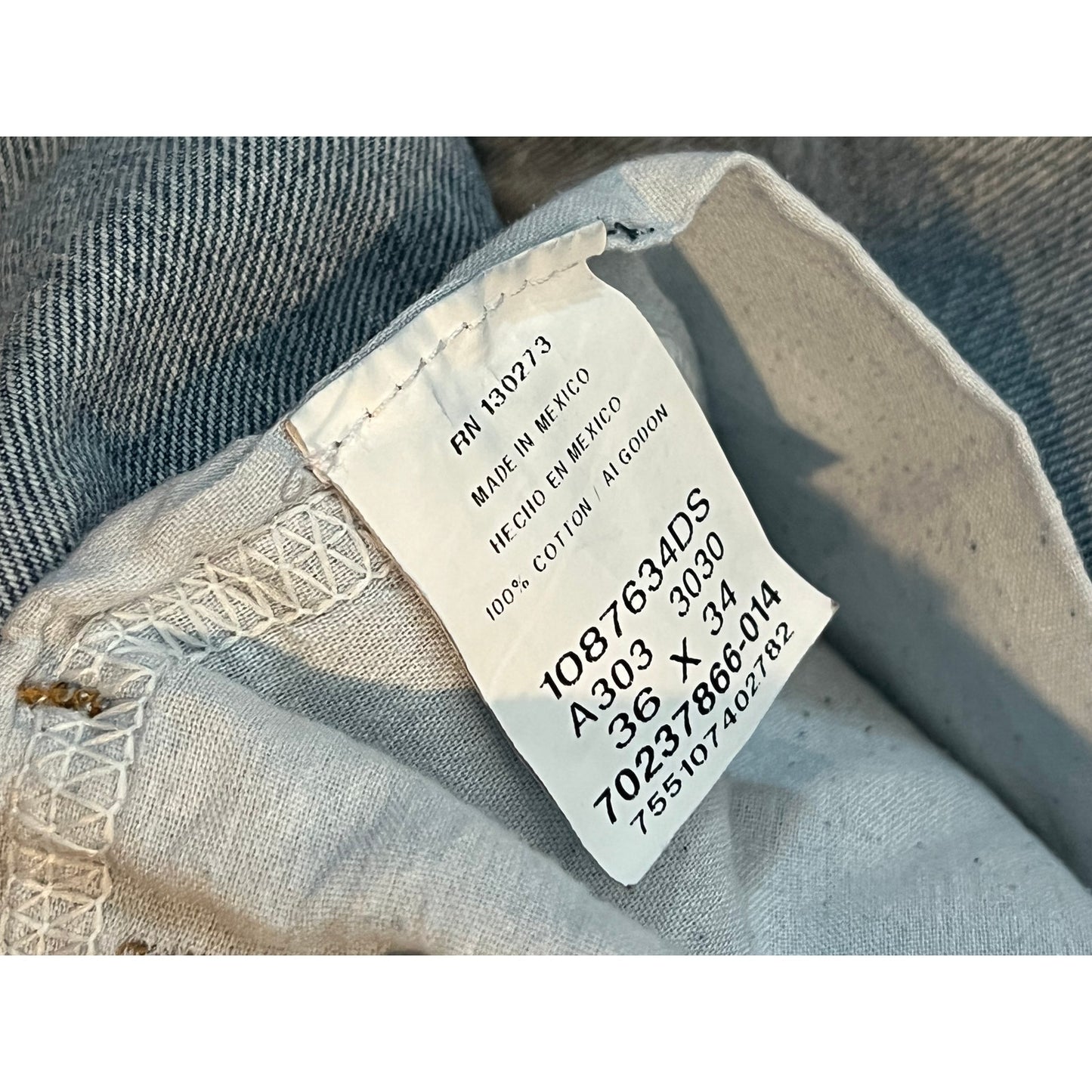 Jean droit bleu Rustler pour homme 36x34