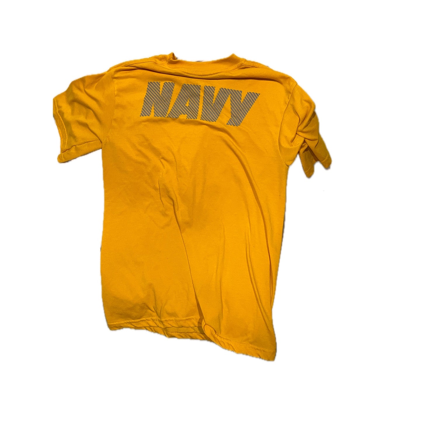 US Navy Yellow Cotton T-Shirt Mens XS