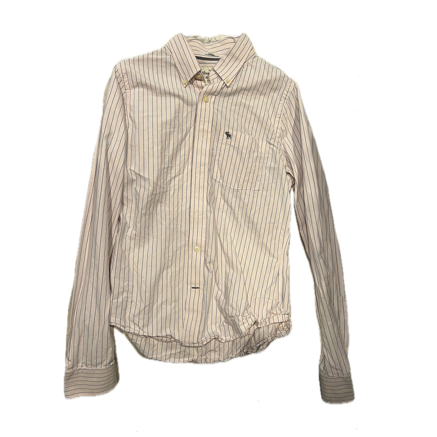 Abercrombie & Fitch Button Long Sleeve White Shirt Mens XL