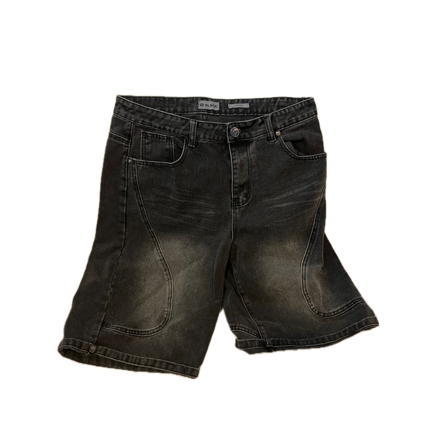 CJ Black Black Denim Jort Shorts Mens 34x10