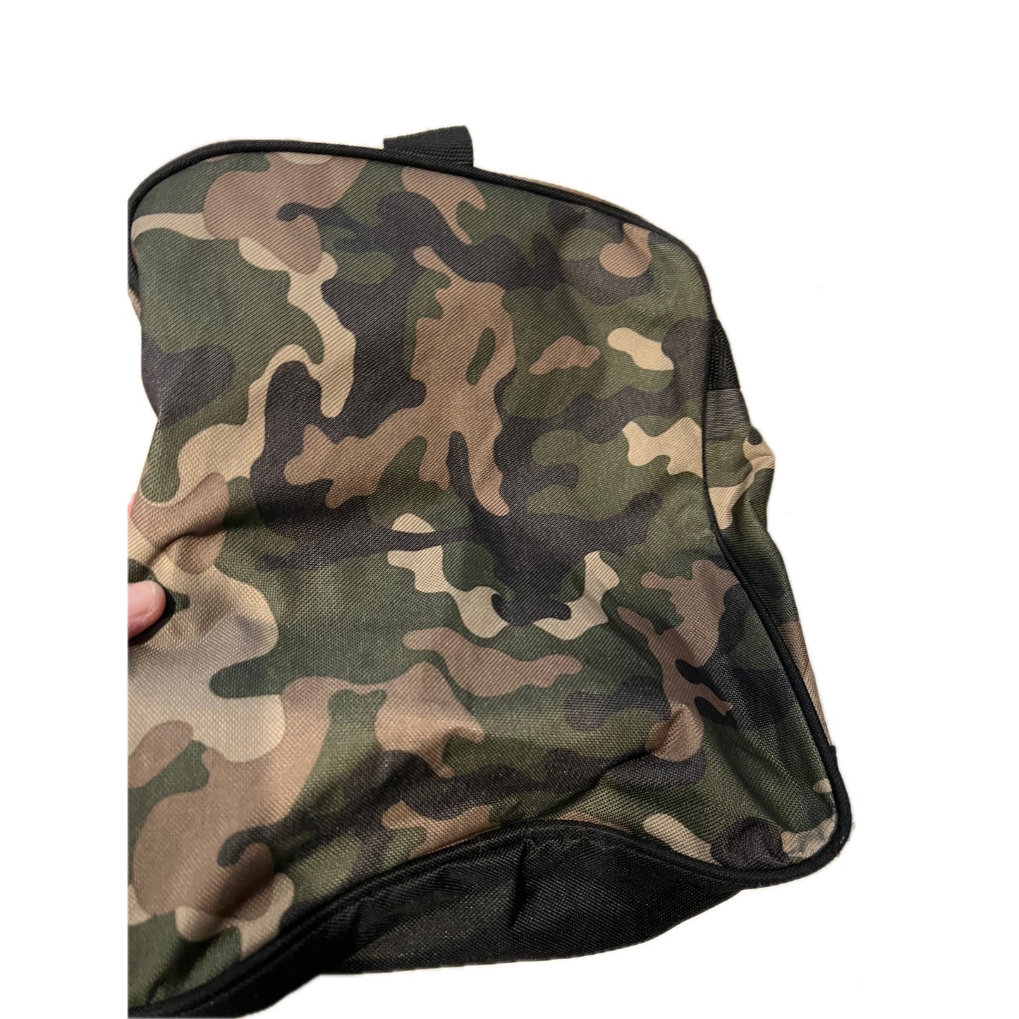 Green Black Camo Gym Duffel Bag 18x10x10