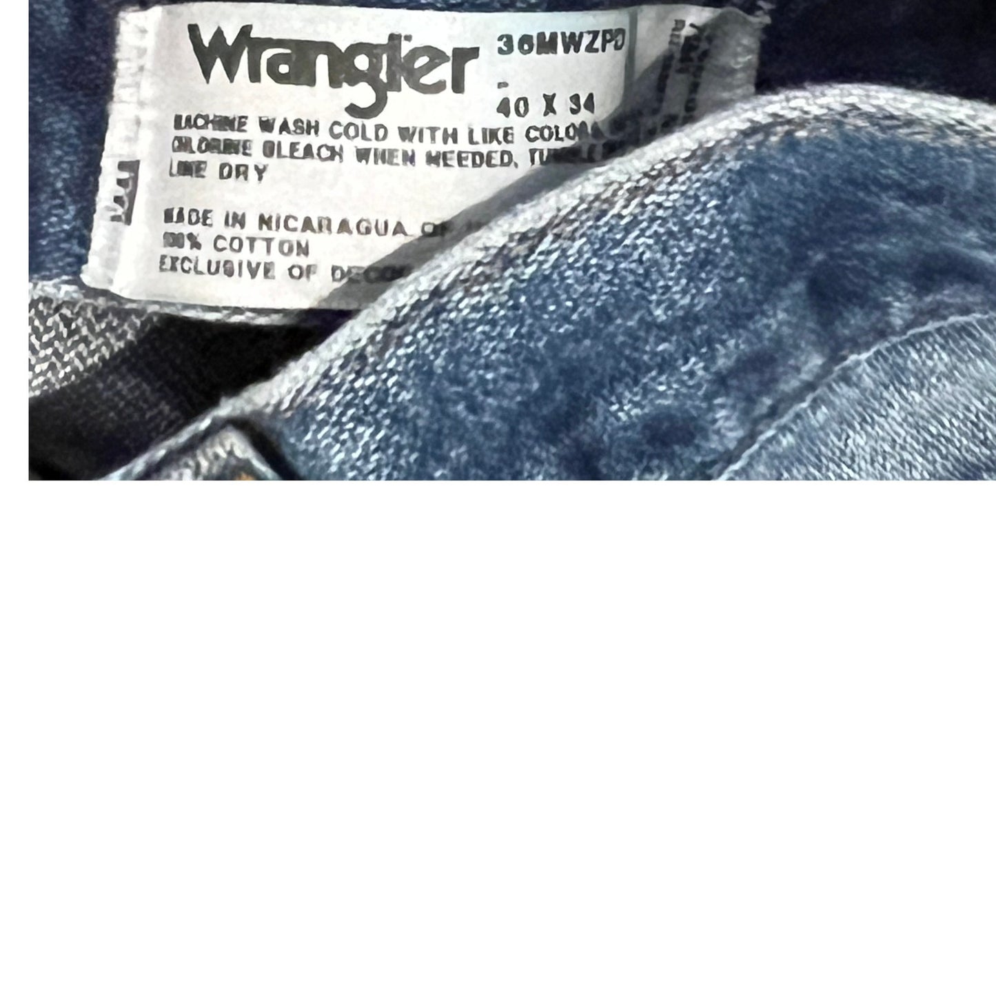 Wrangler Slim Fit Leg Blue 36 MWZ Jeans Mens 40x34