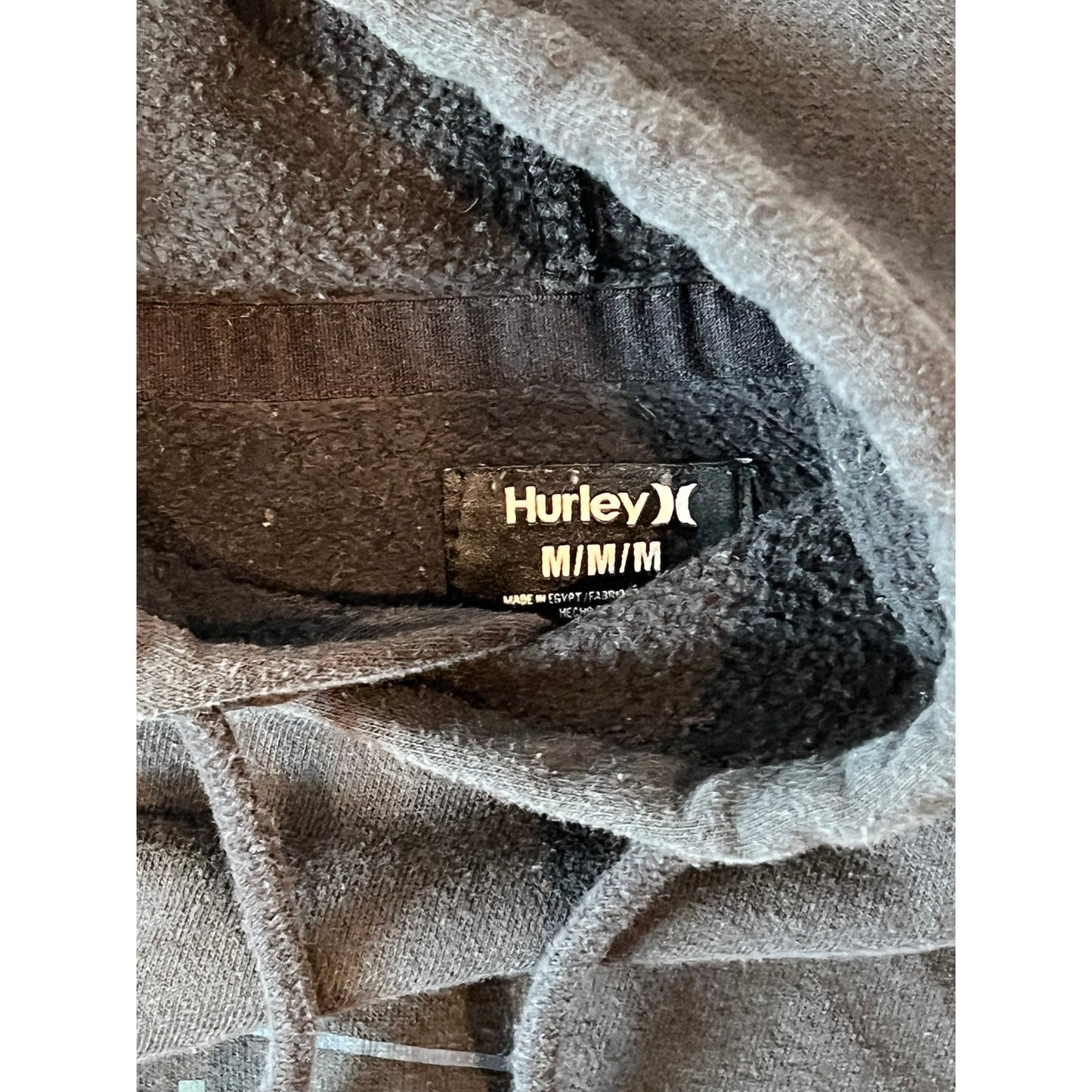 Hurley Charcoal Gray Hoodie Mens M