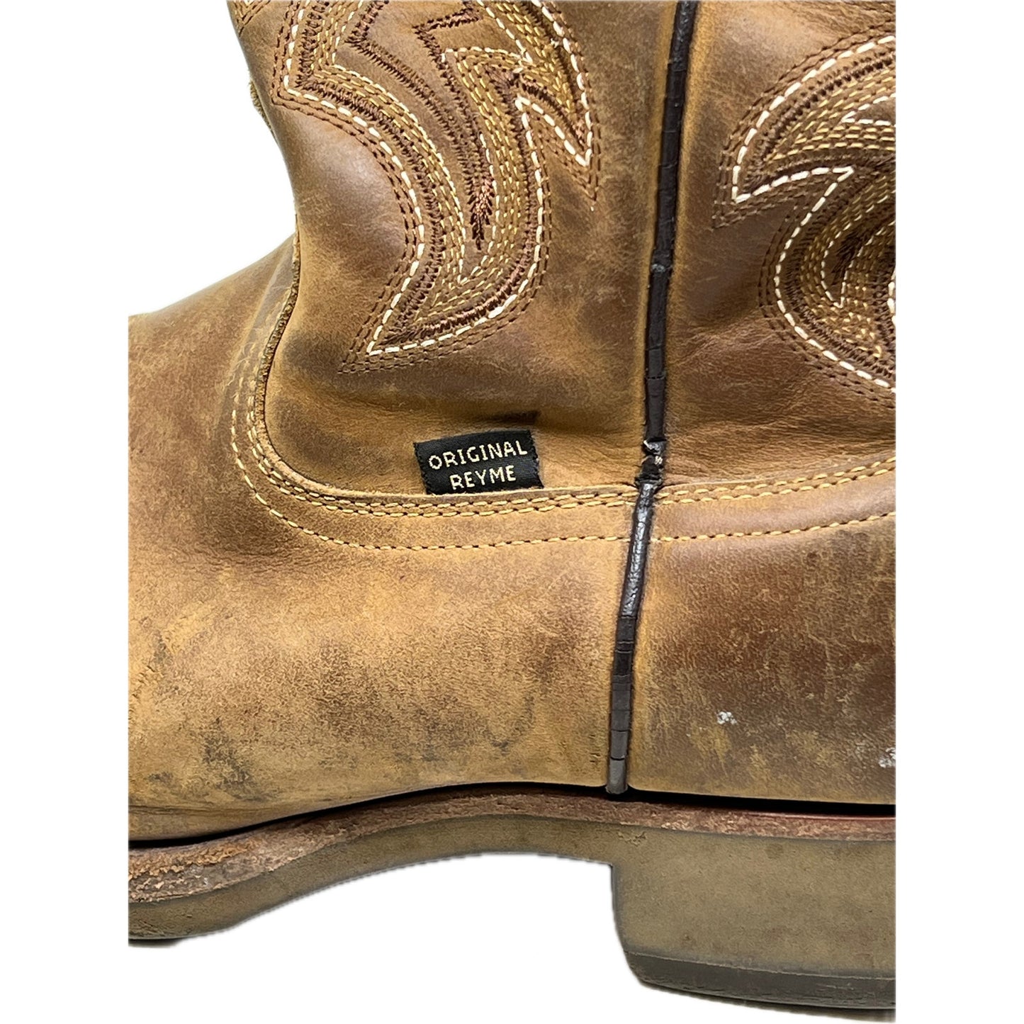 Original Reyme Square Toe Work Western Boots Hombre 11.5