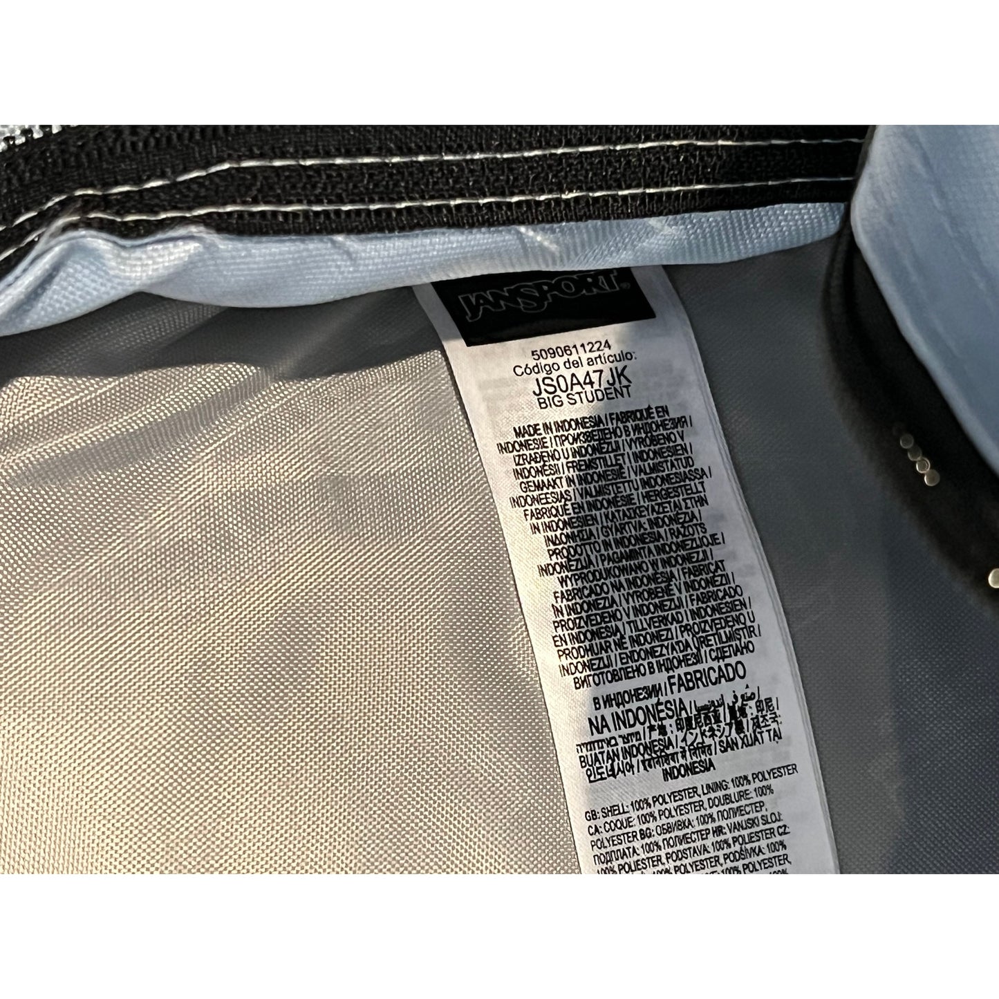 Sac à dos gris JanSport Big Student 3 sections