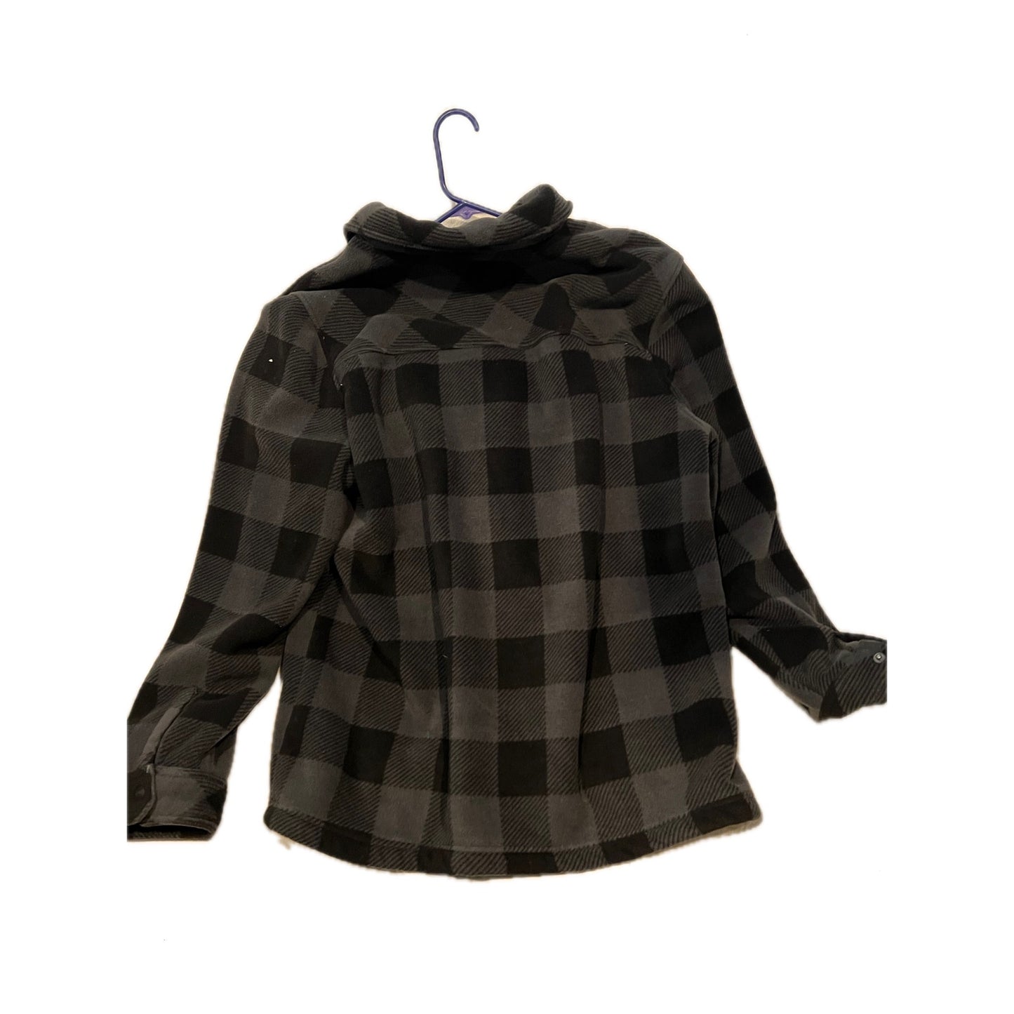 Chemise-veste en flanelle et sherpa à carreaux noirs Hurley pour homme, taille XL