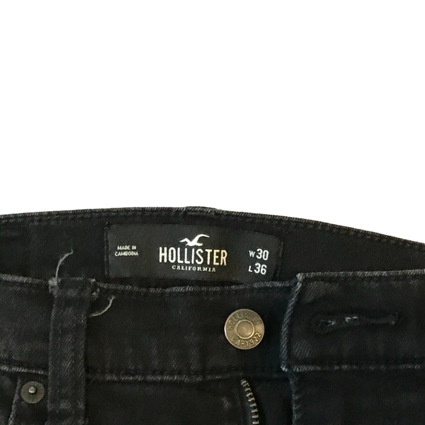 Hollister Slim Straight Black Jeans Mens 30x36