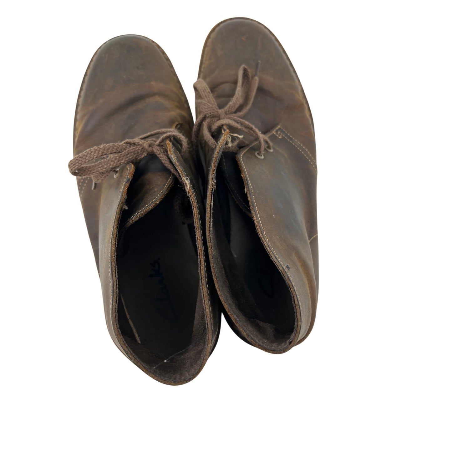 Clarks Bushacre 2 Beeswax brown leather chukka boots. Mens 9.5