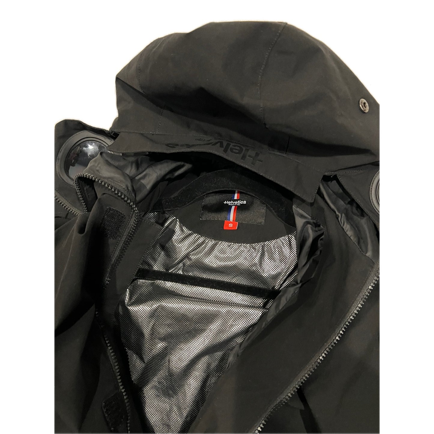 Helvetica LIght Zippée Capuche Eye Block 2 Noir Mens Small