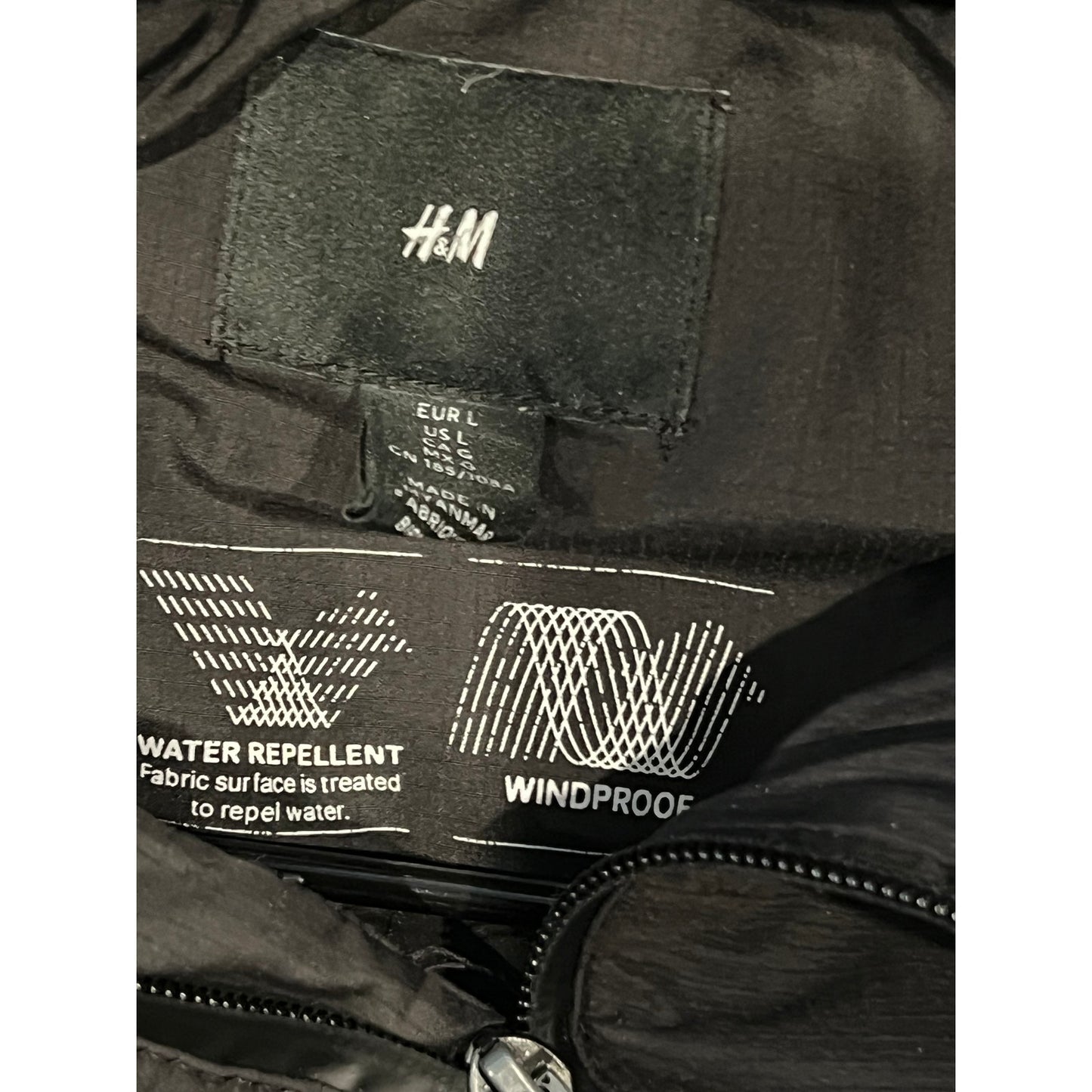 Veste matelassée à capuche H&M coupe-vent résistante à l'eau pour homme, taille L