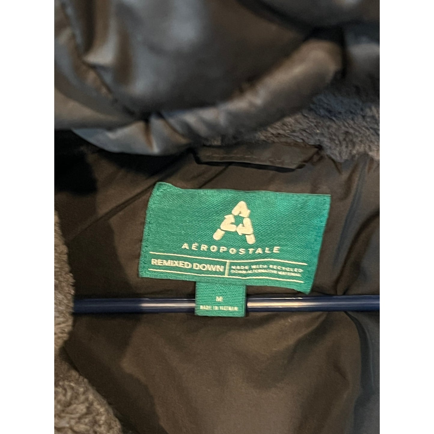 Aeropostale Remixed Black Puffy Cropped Jacket Mens Medium