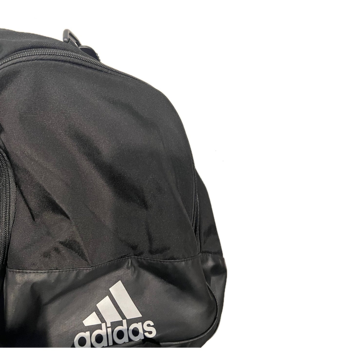 Adidas Faux Leather Medium 20"x12"x10" Black Duffel Gym Bag