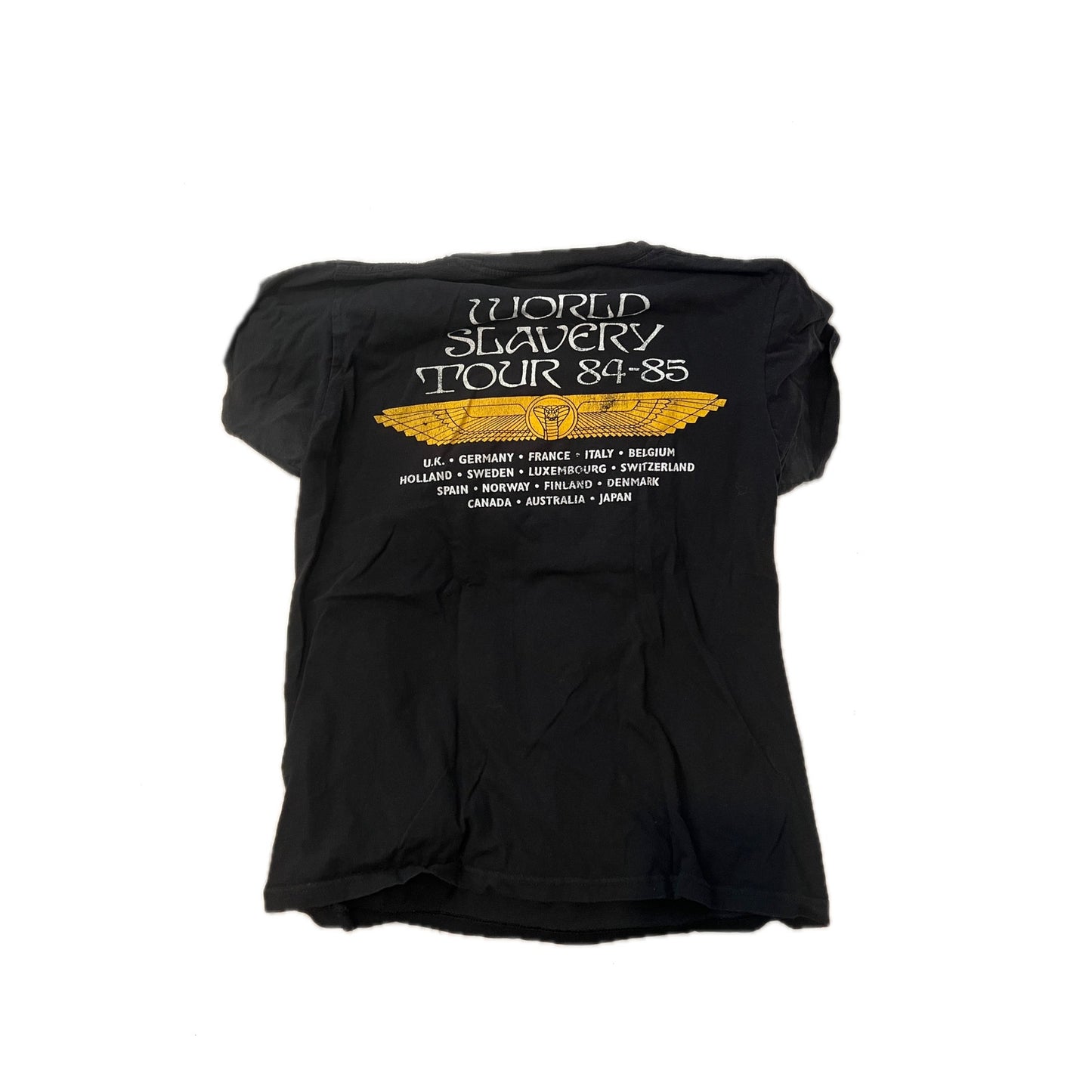 Camiseta de concierto Iron Maiden 84-85 World Slavery Talla M de hombre