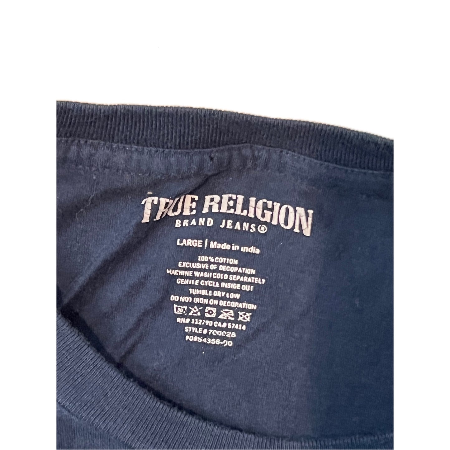 True Religion Graphic Blue T-Shirt Mens L