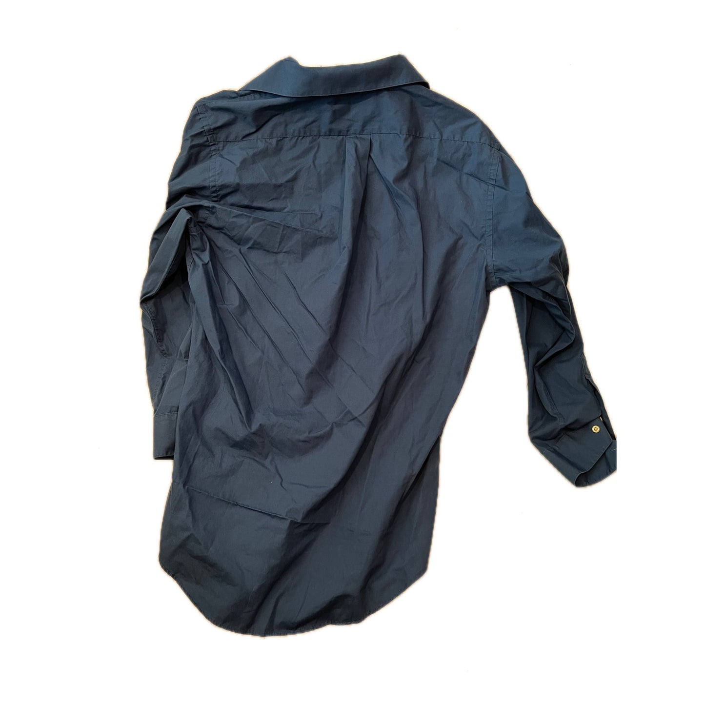 Camisa de vestir de manga larga azul de Bergamo New York para hombre, talla L