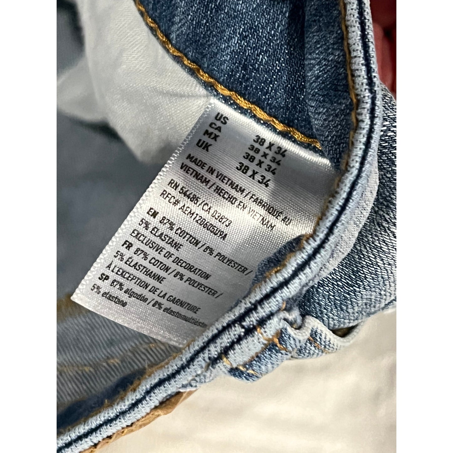 American Eagle Blue Slim Straight Leg Jeans Men's 38x34