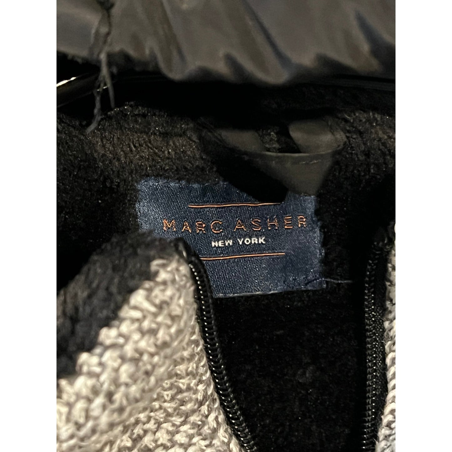 Marc Asher Sweater Poly Combo Double Zip  Hooded Jckt Mens M