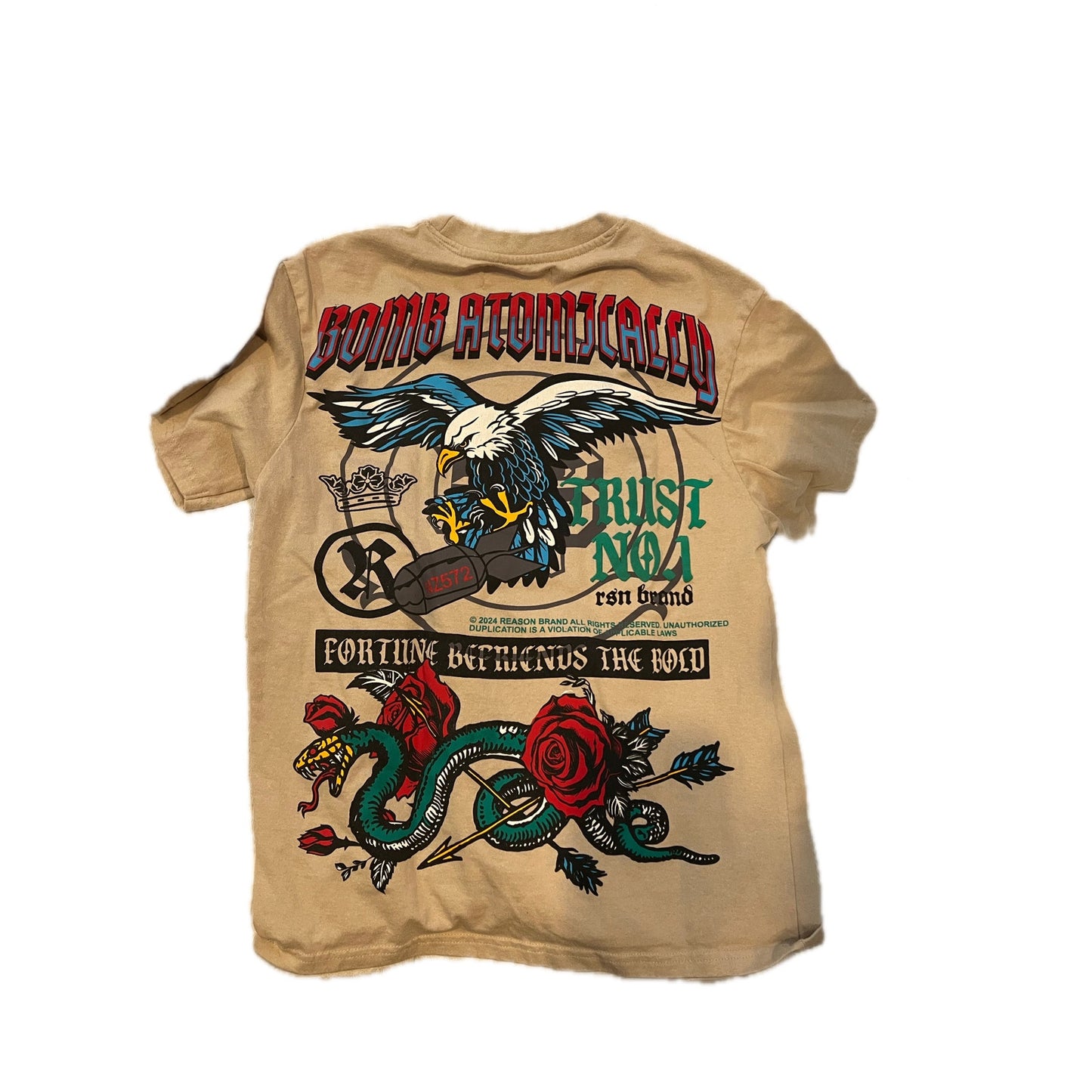T-shirt beige Reason Trust No 1 homme, taille M