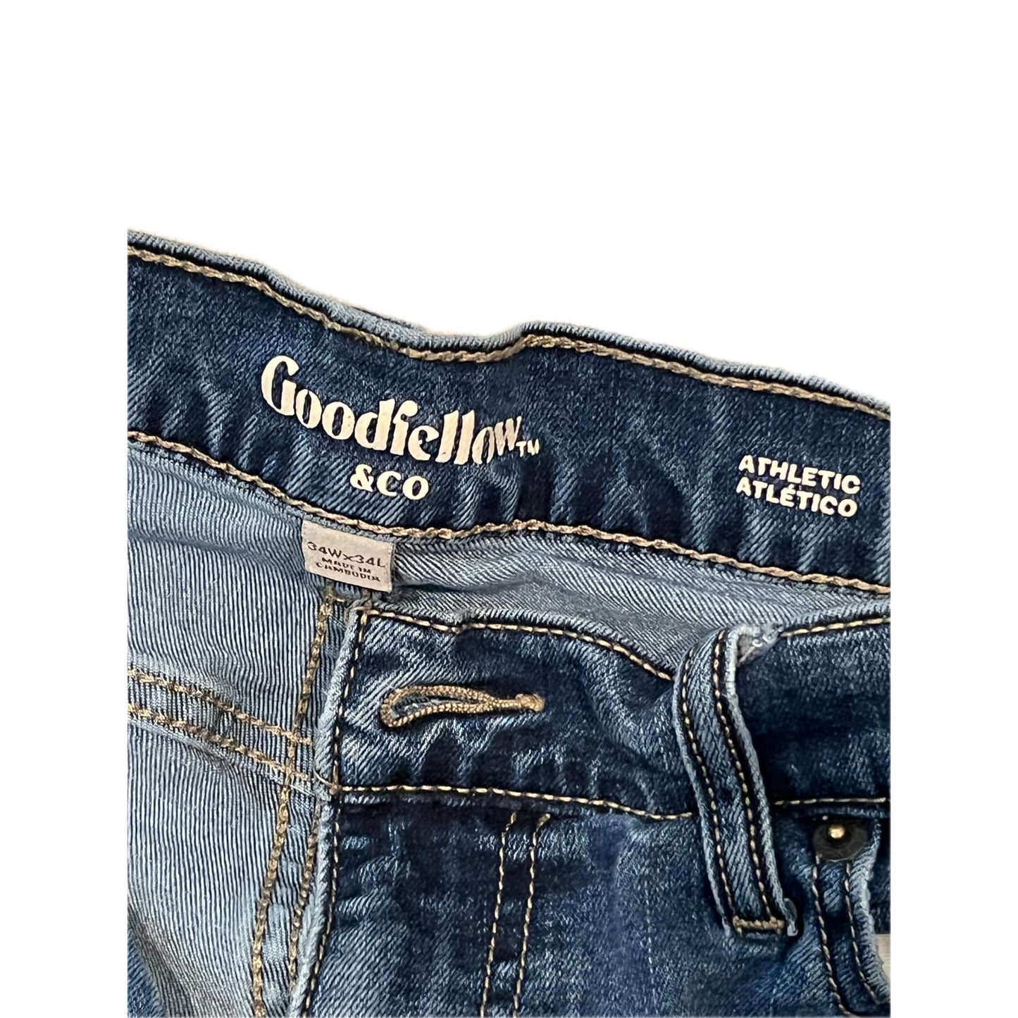 Goodfellow & Co Athletic Flex Blue Jeans Mens 34x34