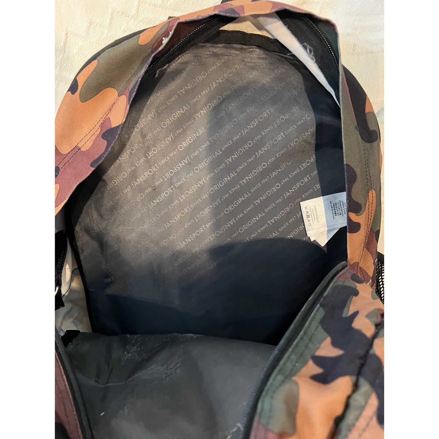 JanSport Big Student 3 Section Green Camo Backpack