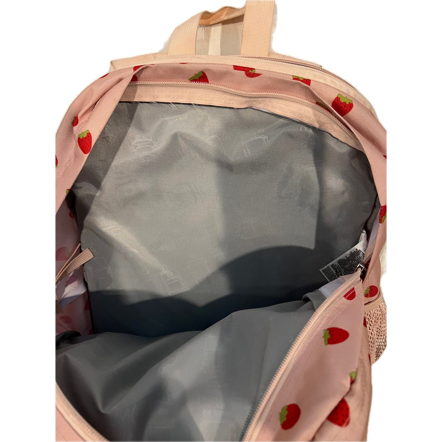 JanSport Pink Strawberry Big Student 3 Section Backpack