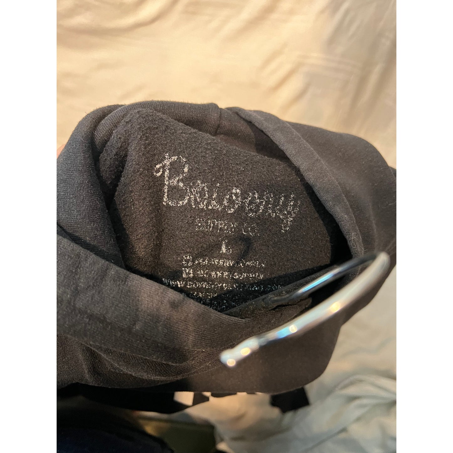 Bowery Supply Black checkered Vibes Hoodie Mens Large
