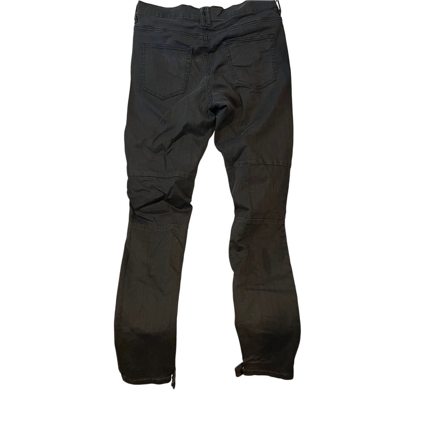 Novamen Slim Fit Ankle Zip Black Jeans Mens 34x31