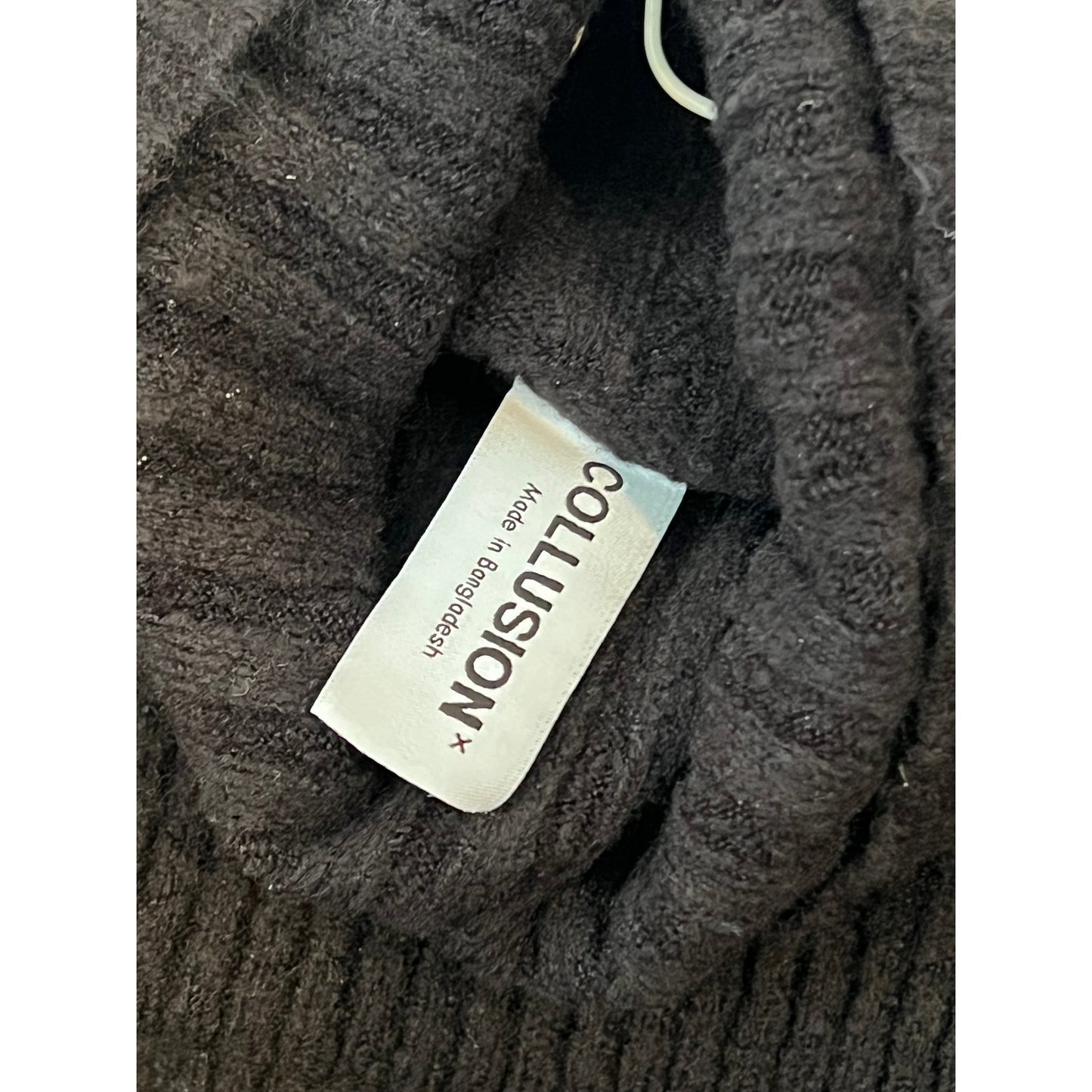 Collusion Col Roulé Manches Longues Pull Homme Taille M