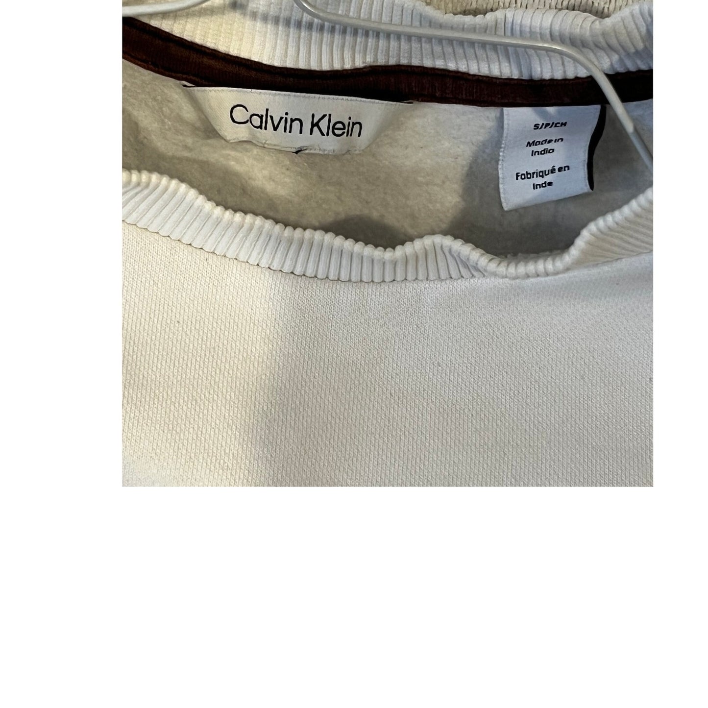 Calvin Klein White Beige Crewneck Sweatshirt Mens S