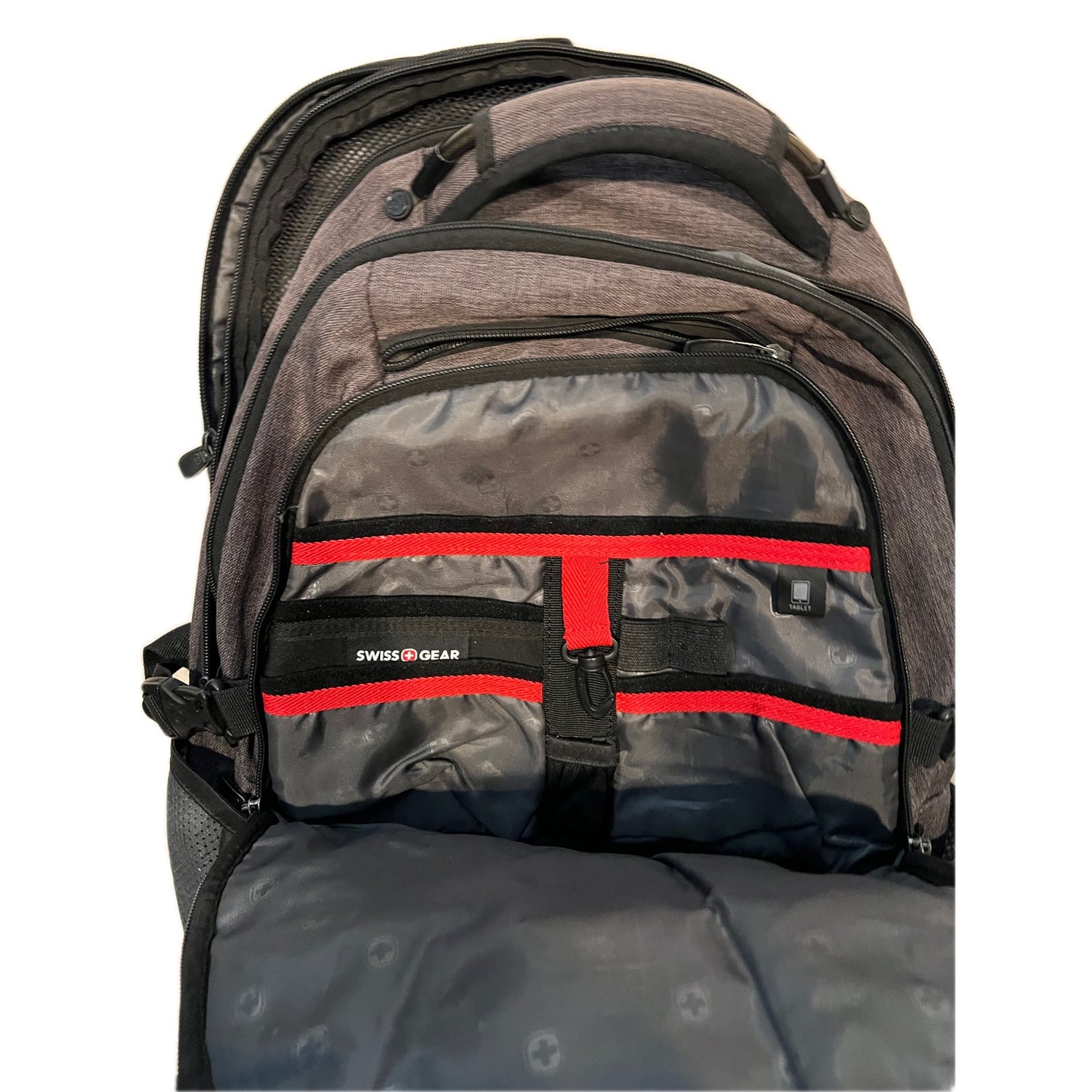Sac à dos pour ordinateur portable Swiss Gear 3760 Gris Noir Rouge 28L