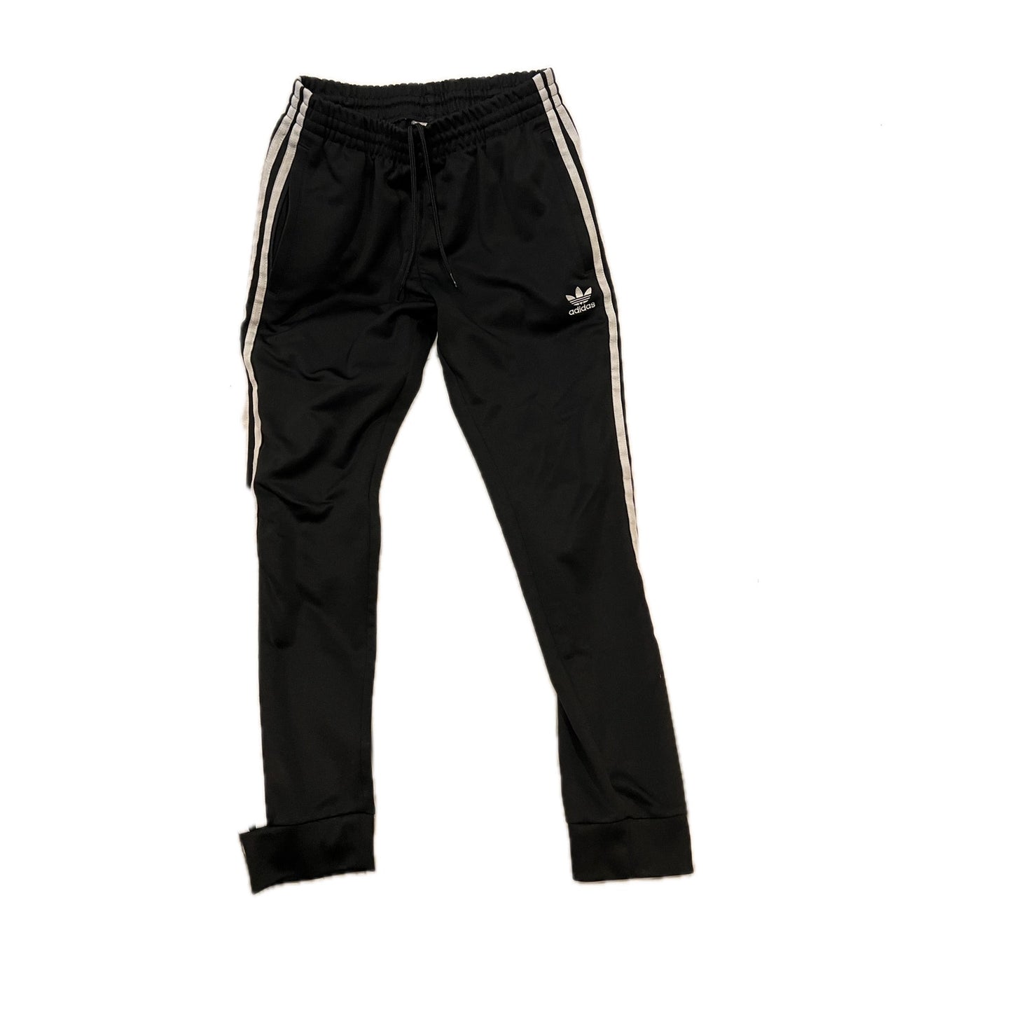 Adidas Black White Cuffed Ankle Joggers Mens M