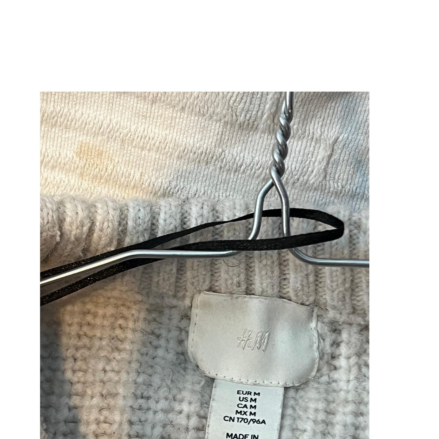 H&M Pull épais en maille torsadée surtaillé court Homme T. M