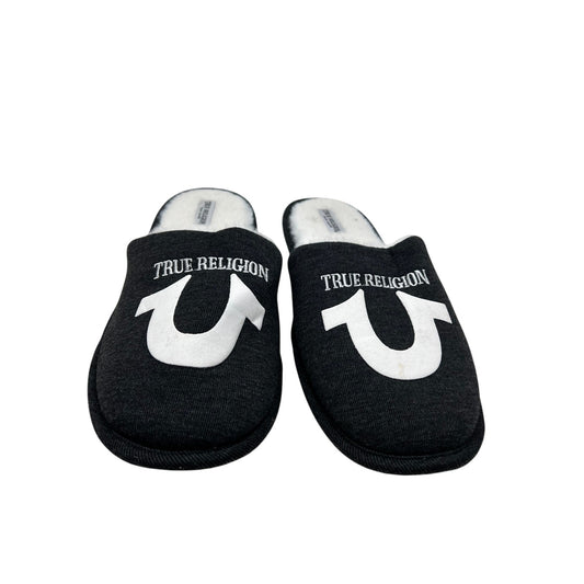 True Religion Slipper Sandals Fluffy Black Mens XL 13