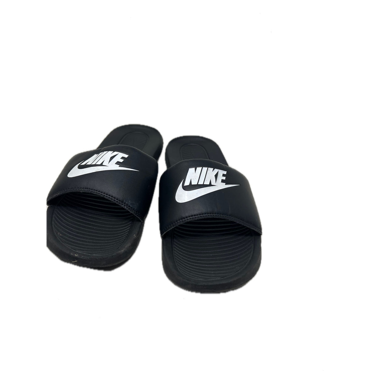 Nike Victori One Slide Print White Black Sandals Mens 8