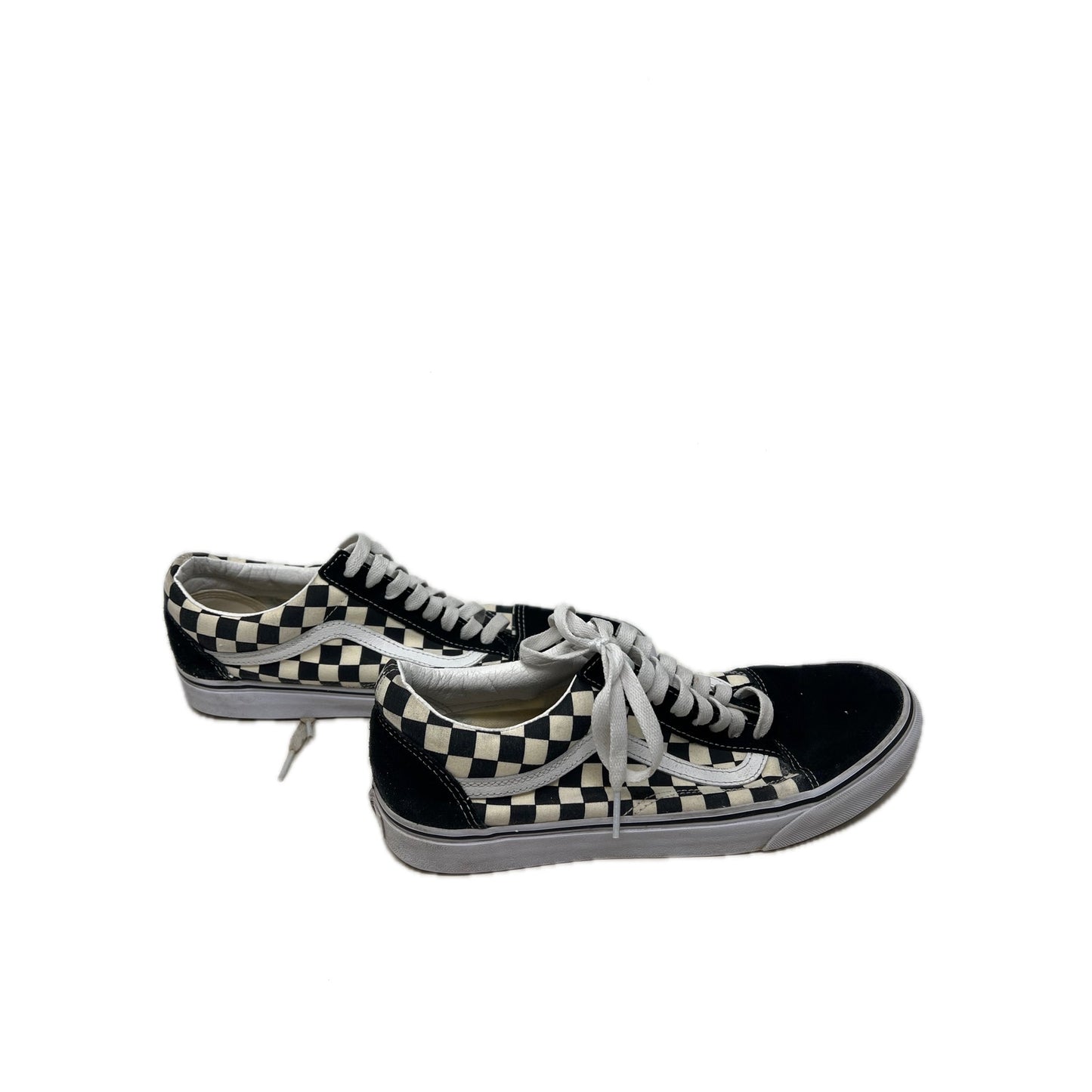 Vans White Black Checked Skate Shoes Mens 10.5 Womans 12