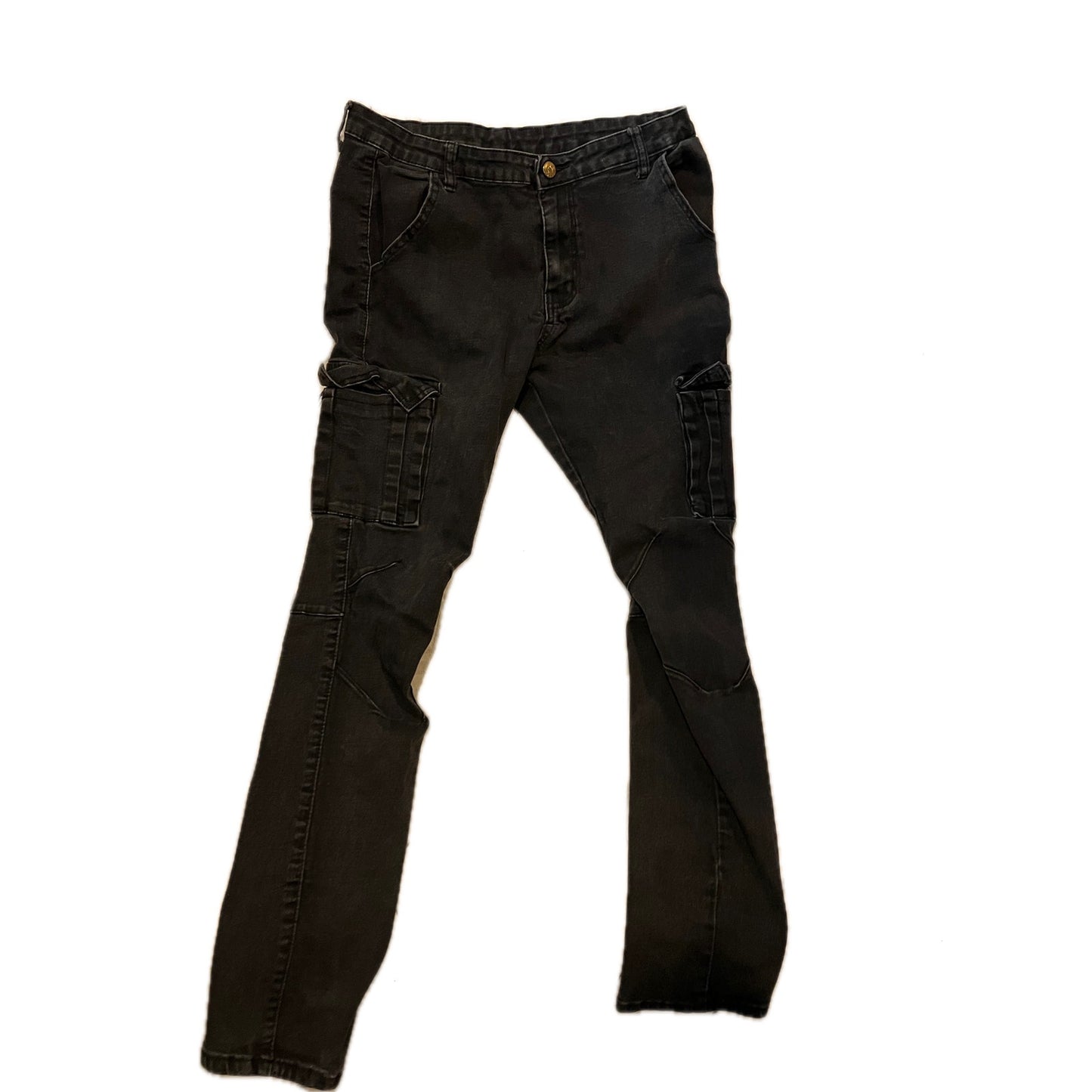Jean slim cargo noir Hungson Homme 32x28