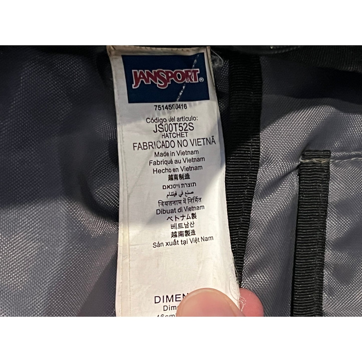 JanSport Hatchet Black Top Loading Backpack