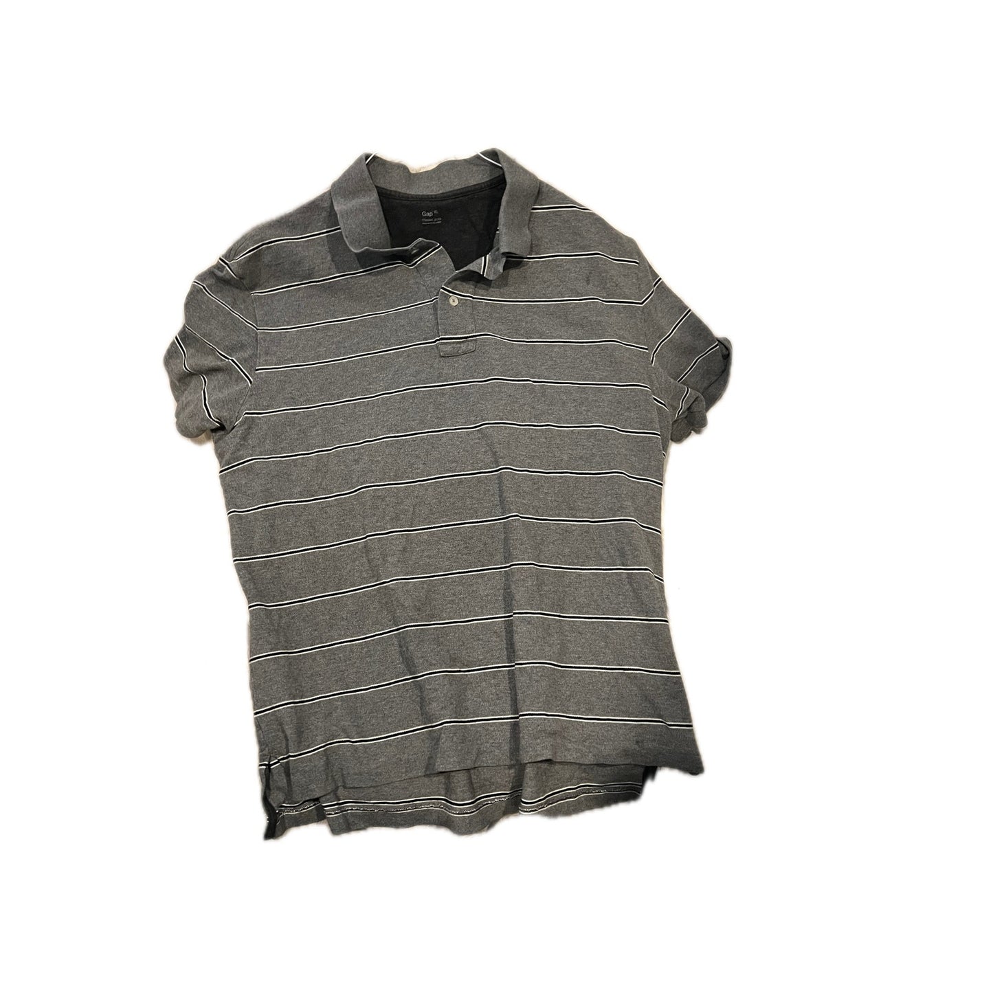 The Gap Gray Striped Polo Shirt Mens XL