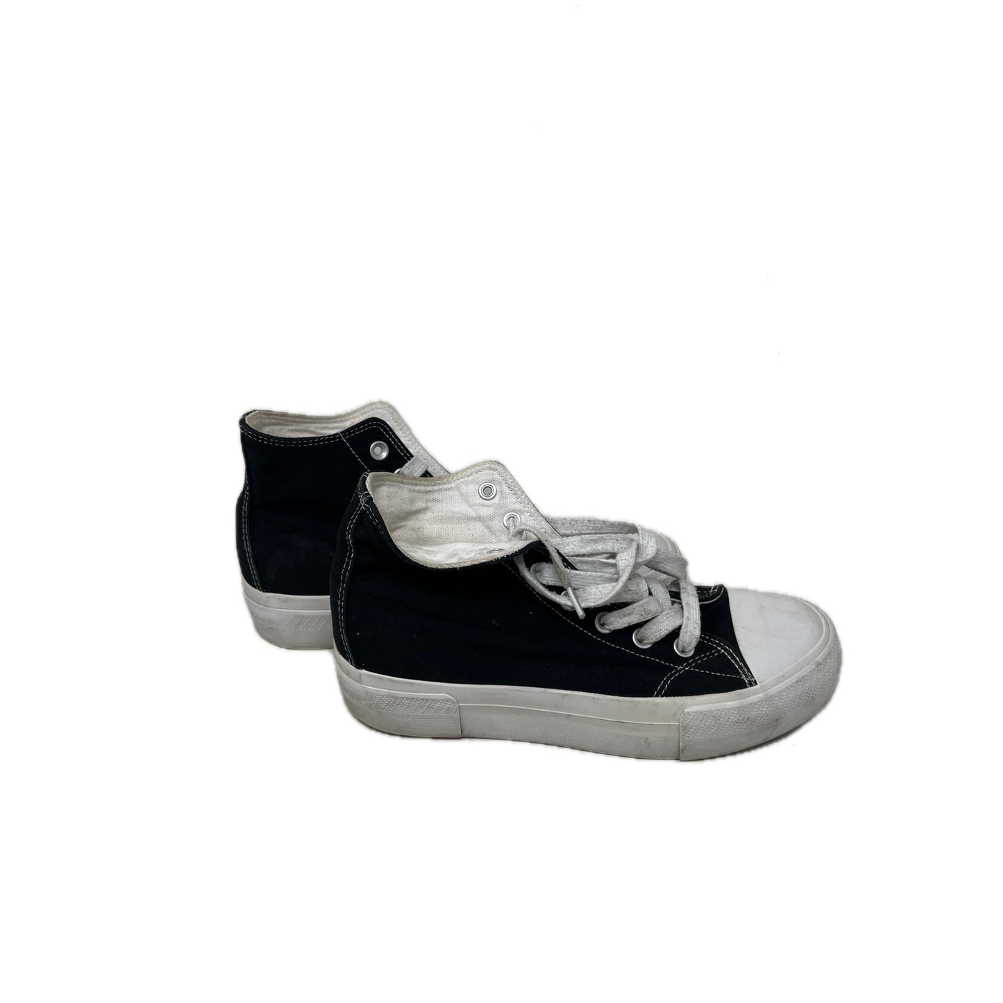 No Boundaries High Top Platform Black White Sneakers Wmns 10