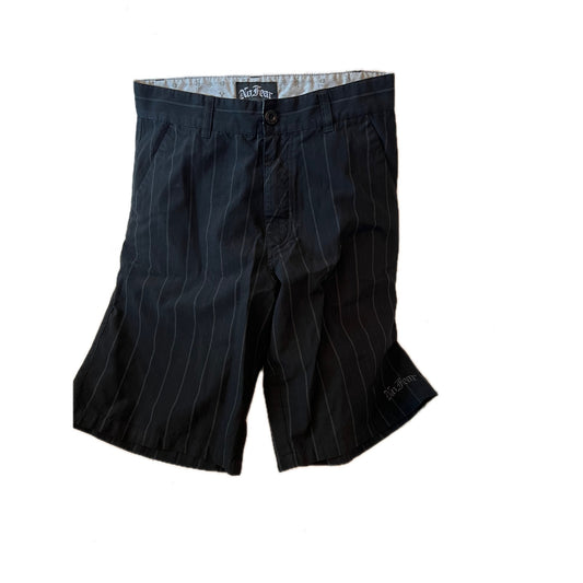 No Fear Black Striped Flat Front Chino Shorts W: 32 I: 10