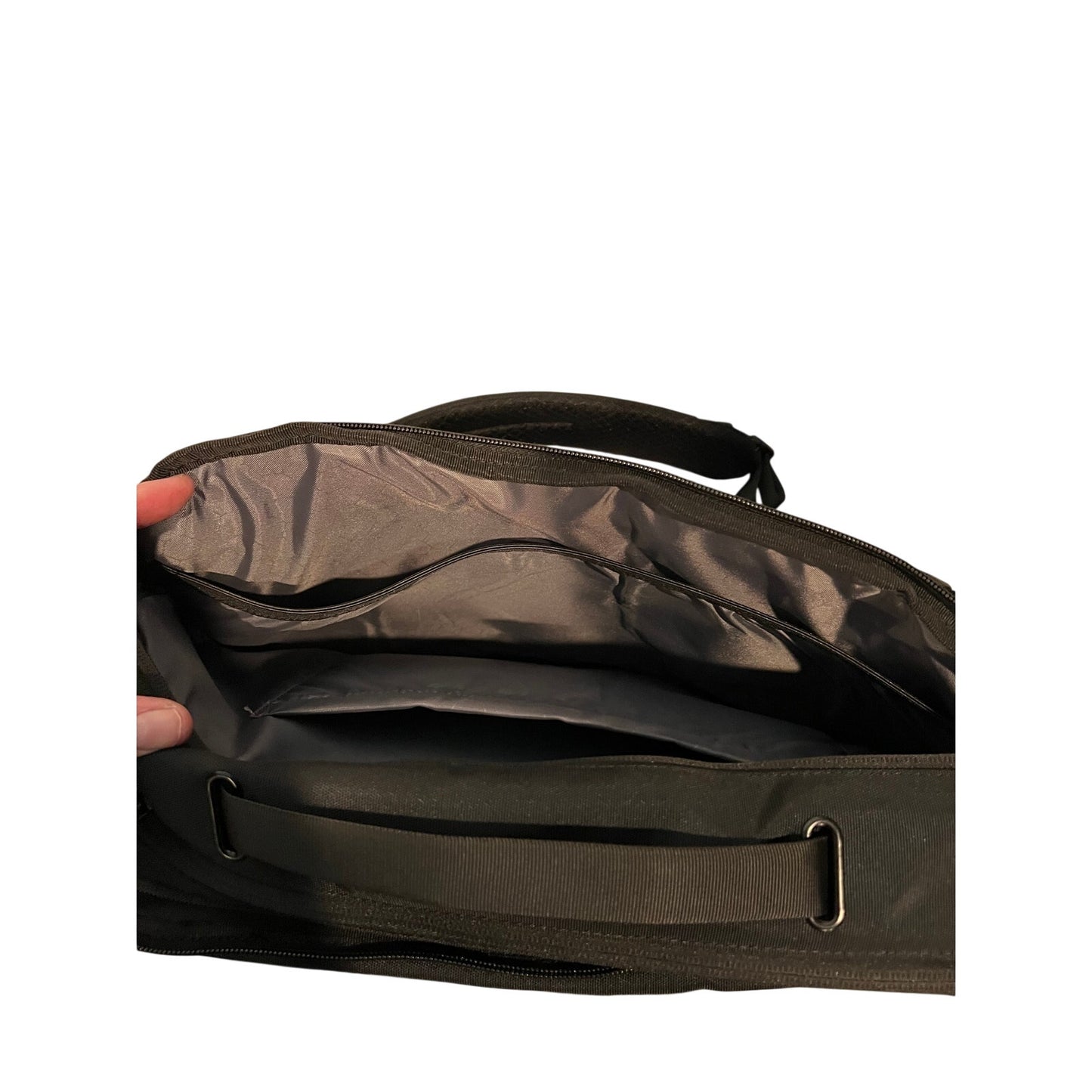 No Label Clamshell Black Padded Backpack 20" Tall