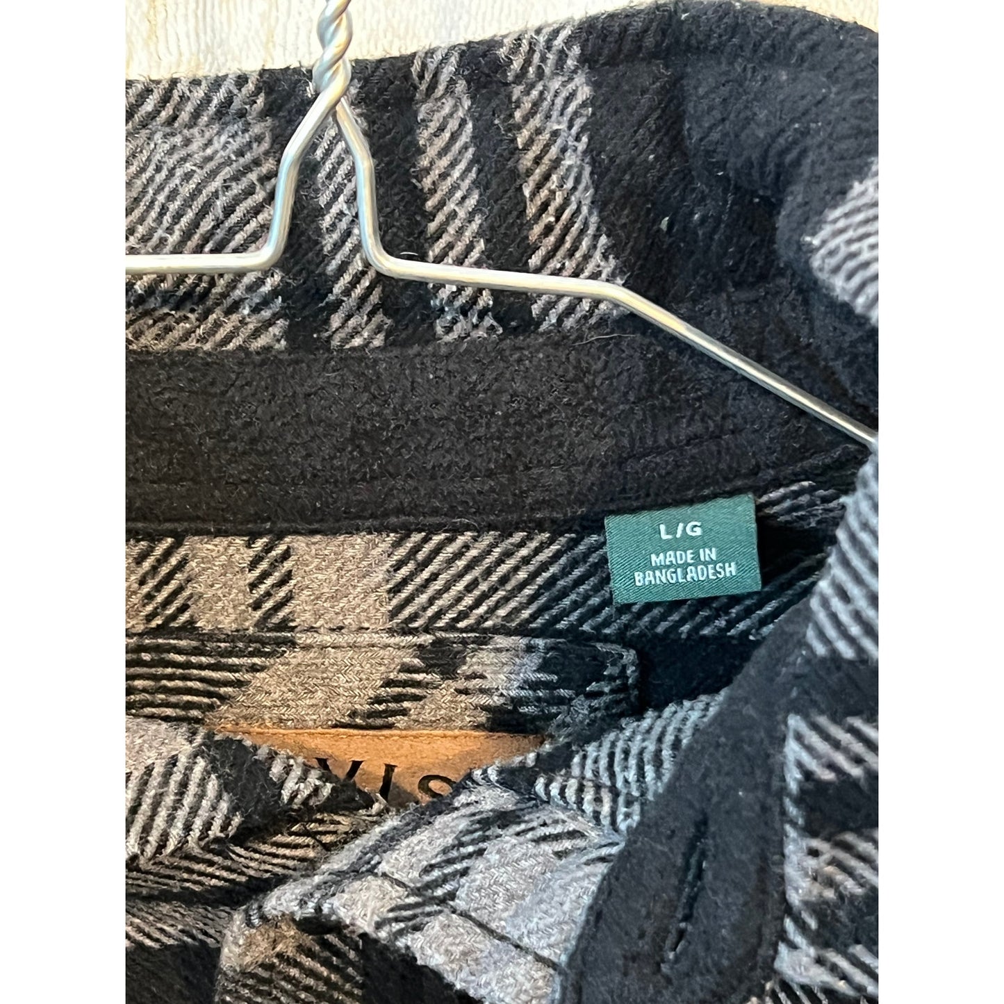 Chemise en flanelle boutonnée à carreaux noir et gris Orvis pour homme, taille L