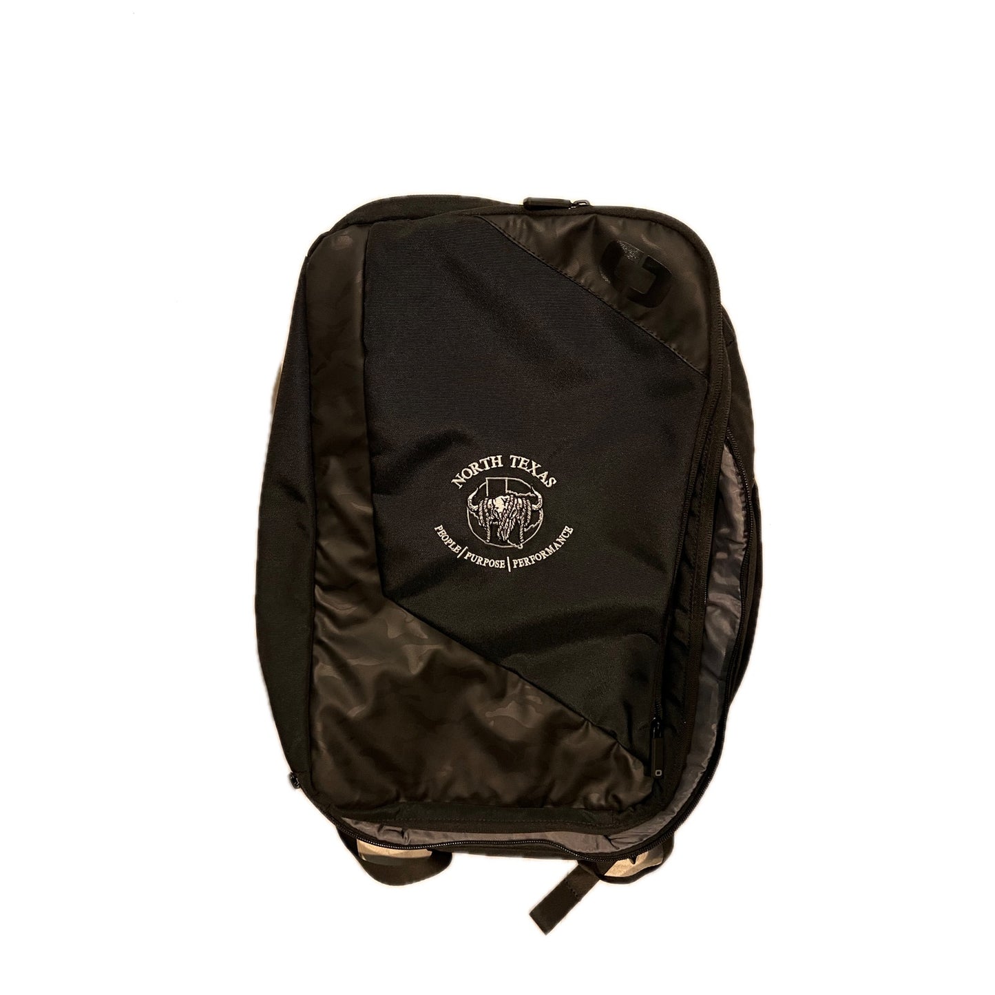 No Label Clamshell Black Padded Backpack 20" Tall